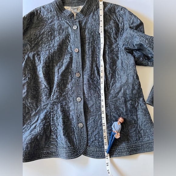 J.Jill Quilted Blue Chambray Jacket - Picture 7 of 10